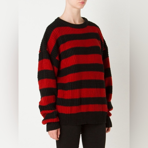 Unisex unif Kurt cobain style striped red and black sweater - Picture 5 of 5